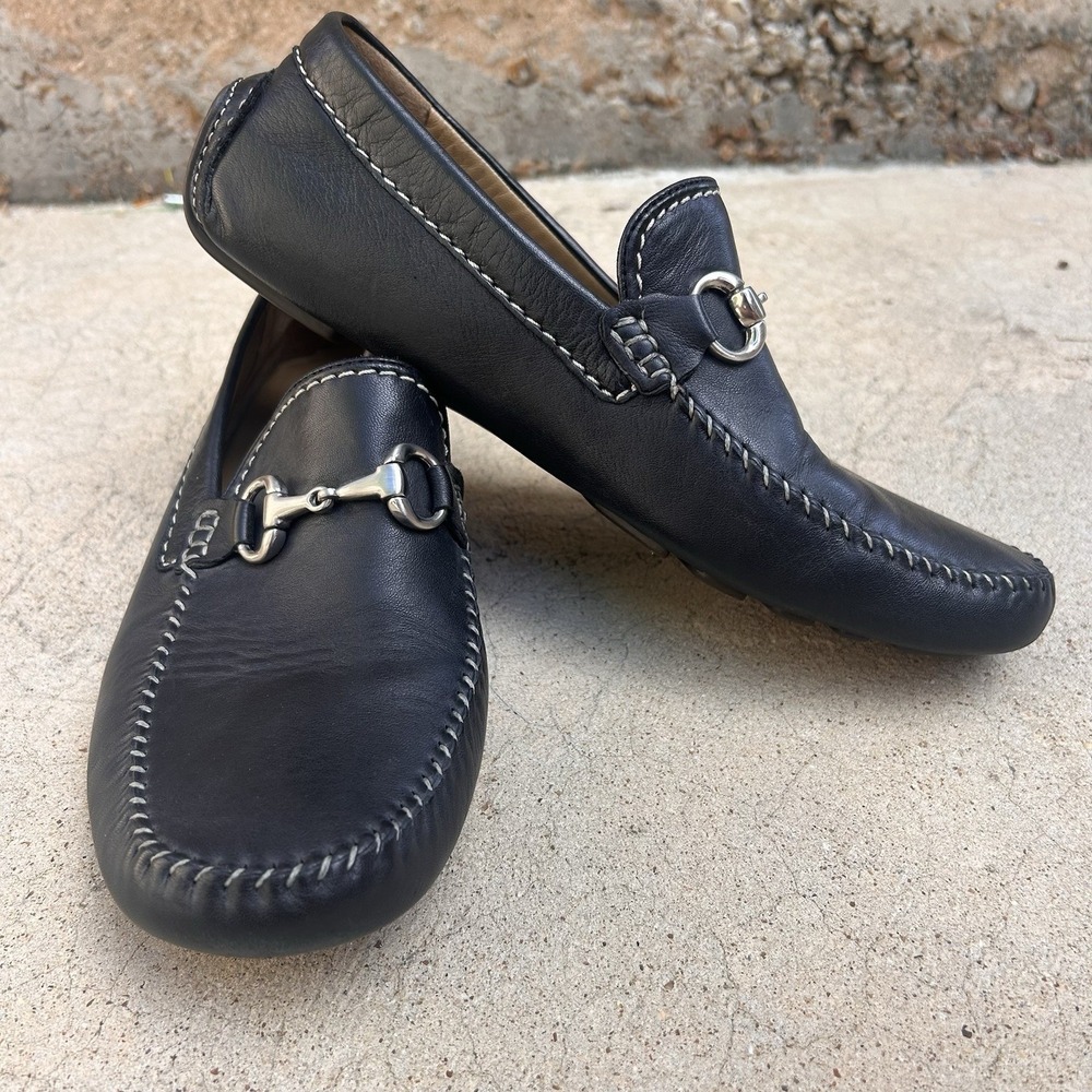 Robert Zur Black Leather Horse Bit Driving Loafer SlipOn Shoes Sz 8.5 M Amazonas